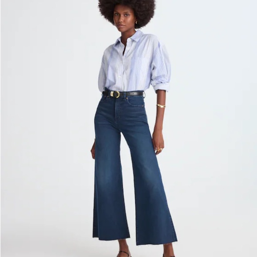 Madewell Dark Blue Wide-Leg Cropped Jeans NEW WITH TAGS
